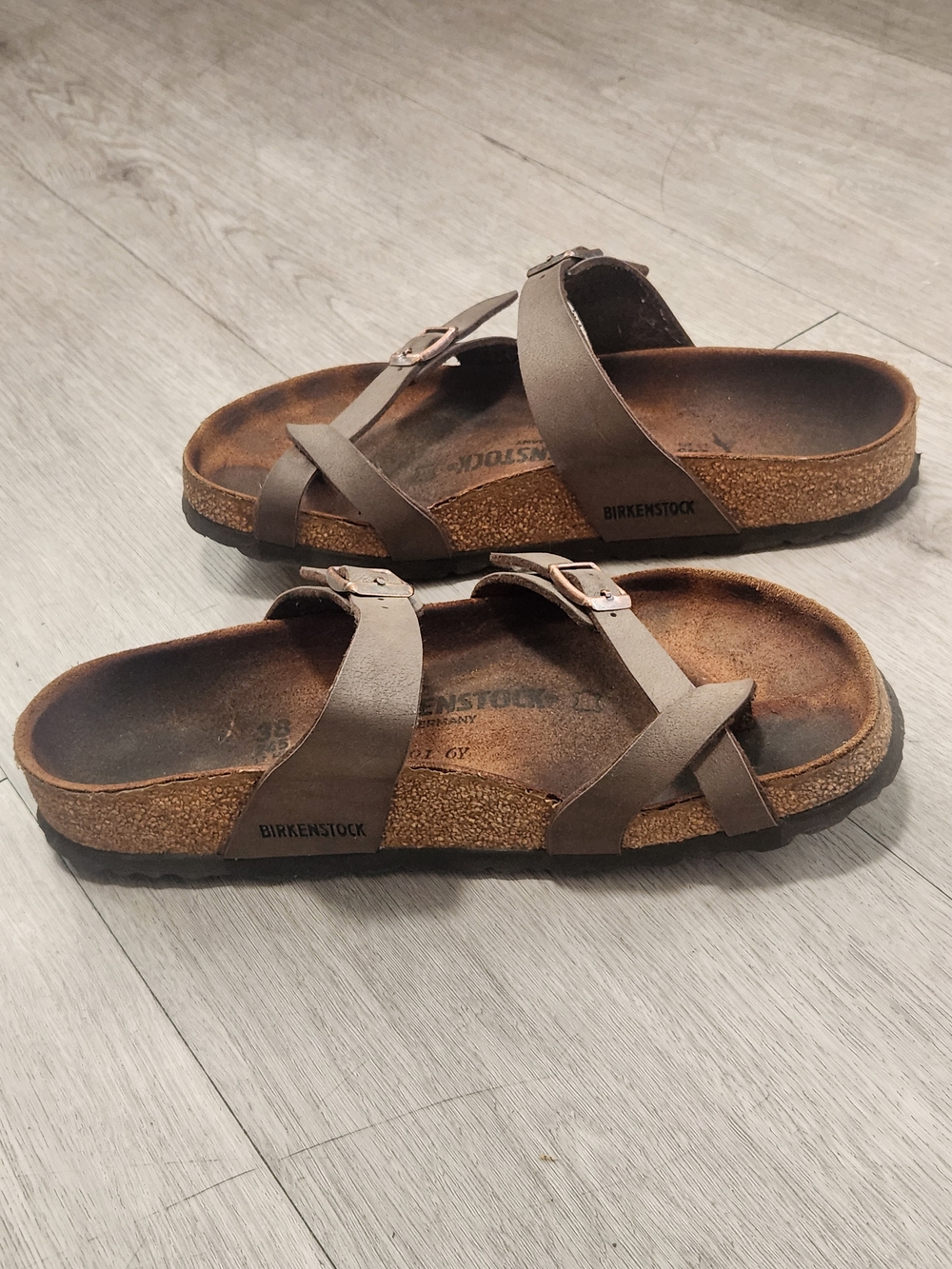 Birkenstock Mayari Taupe Crisscross Sandals - Size 38
​ - Picture 4 of 6